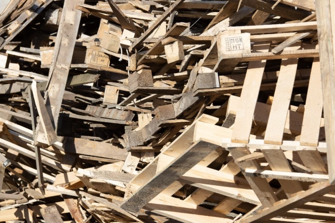 Foto van palleten op een stapel